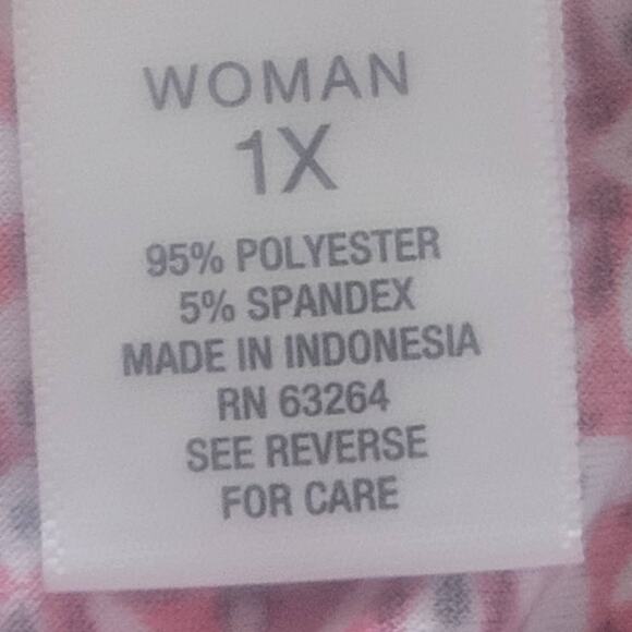 Roz & Ali Women Top Size 1X Geometric design Long Split Sleeve Colorful Soft - Picture 6 of 9